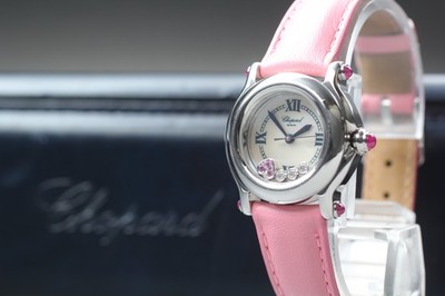 [Exc+5 Box] Chopard Happy Sports 27/8245-42 Heart Diamond Pink Qz Damenuhr
