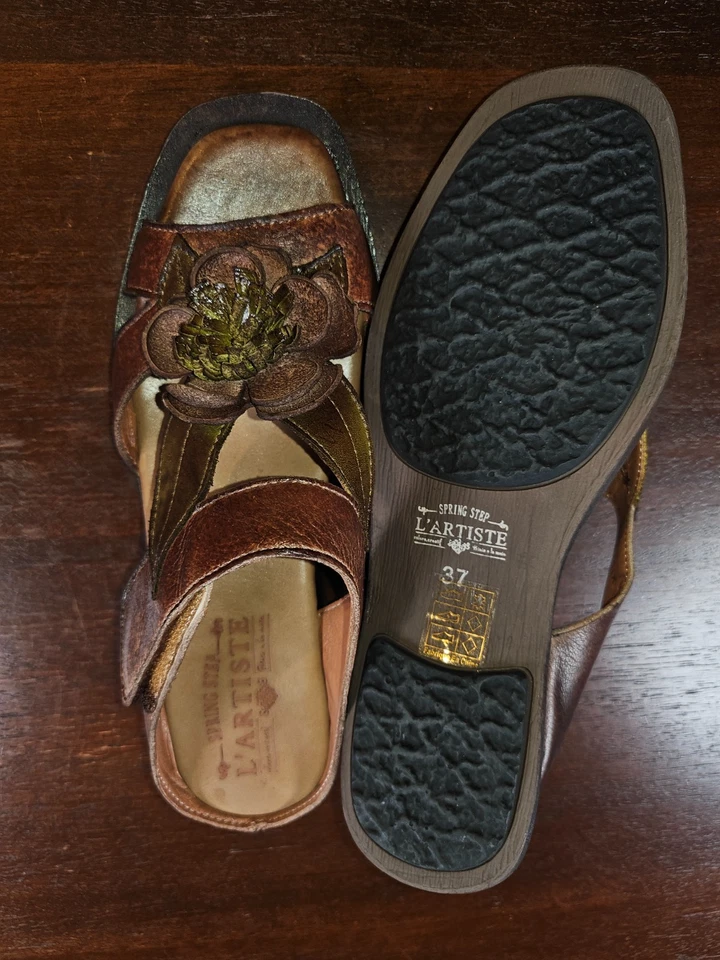 L'Artiste Spring Step Sandales Midtown Brown Wedge Size 37 US 6 MFRP $229 - Image 2 of 4