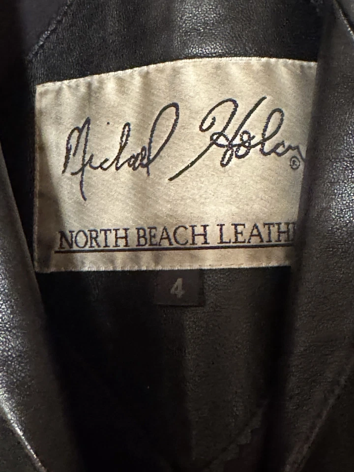 Chaqueta de cuero para mujer Michael Hoban North Beach talla 4, negra Foto 2 de 3
