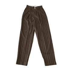 Asos Design Dad Trouser Pants Womens Size 0 Brown Pinstripe Pockets High Waisted