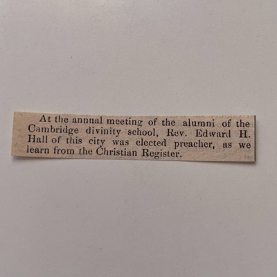 Annual Meeting Alumni Cambridge School 1871 Worcester MA Clipping TAJ8-S88