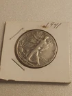 1941 Walking Liberty Half Dollar, 90% Silver, Circulated, 50c US Coin