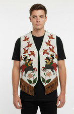Powwow Regalia Vest Hand Beaded Native Traditional Tribal Outfit PRV154