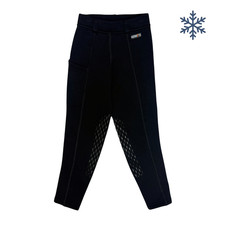 Kerrits 'Power Stretch' Knee Patch Winter Tight in Black - Youth Small