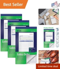 Sales Order Books - 3 Pack, 150 Sets, 2-Part Carbonless, 4-1/8 x 7-3/16 inches