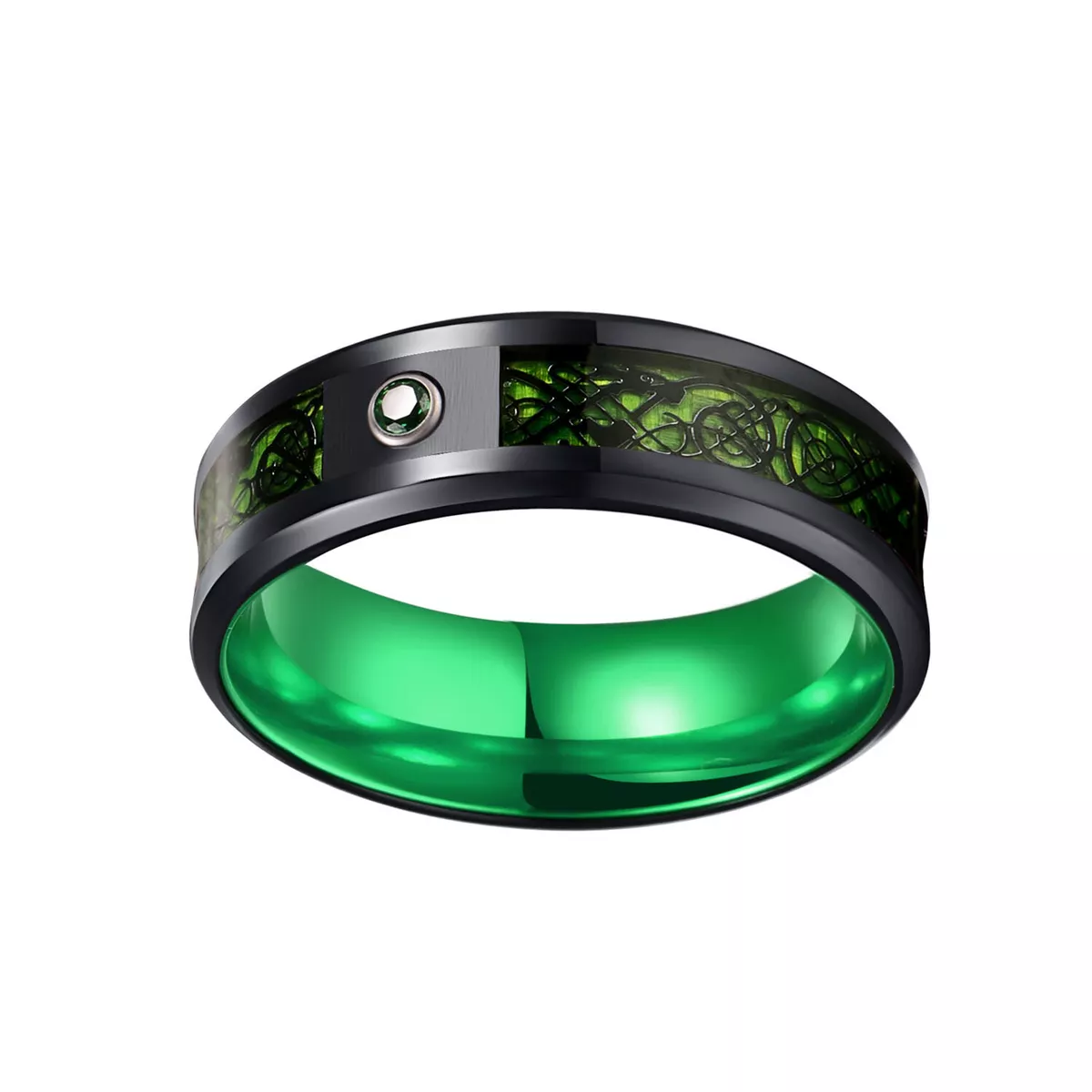 Celtic Dragon Wedding Band Rings Men Women Stainless Steel Couple Promise Ring