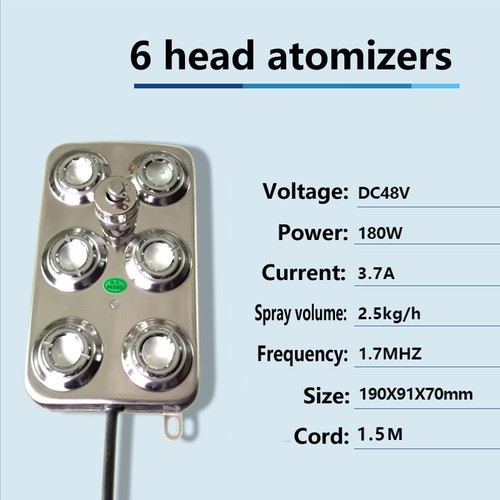 48V Ultrasonic mist maker fogger 6 heads humidifier Atomizers,power supply, Bouy - Picture 15 of 28