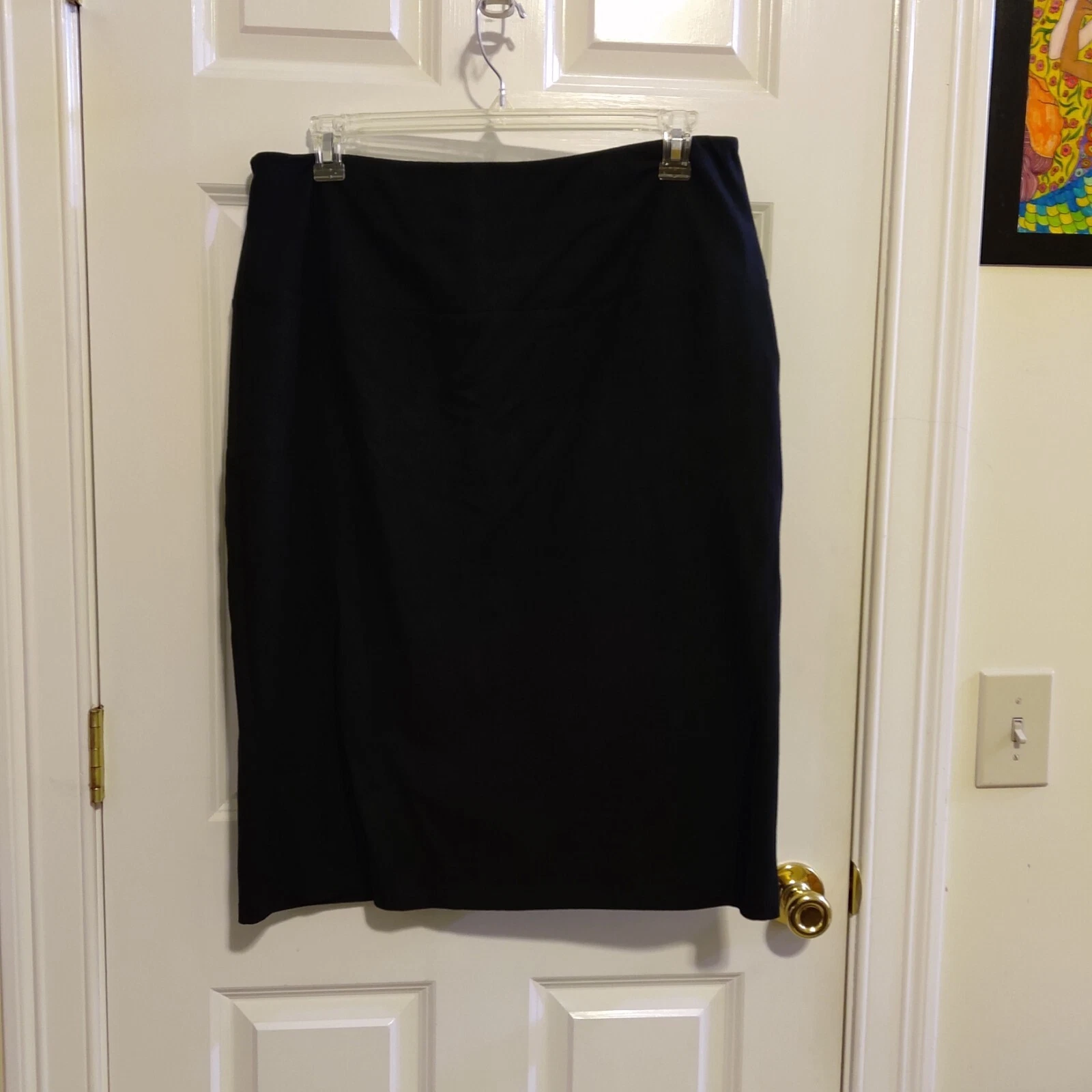 NEW Women With Control Black Straight Mid Length Skirt Size XL