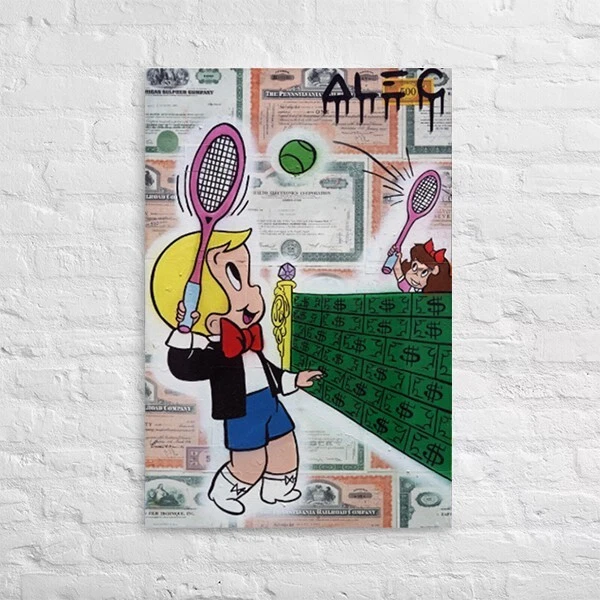 Alec Monopoly Canvas Print "Richie Throwing _ Paper Airplanes" Wall Art - Image 3 of 4