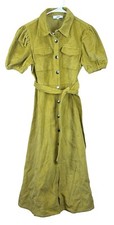 LIKELY Lanie Dress Yellow Corduroy Size 6 Mustard Short Sleeve Midi Twee