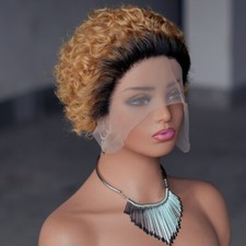 Short Pixie Cut Human Hair Wig for Black Women 13x1 Lace Front Wig Afro Hair Wig