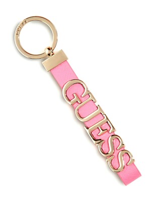GUESS Schlüsselanhänger Logo Buchstaben Pink, Damen Anhänger Women Keychain