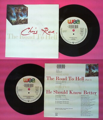 LP 45 7'' CHRIS REA The road to hell part 2 He should know better 1989 no cd mc