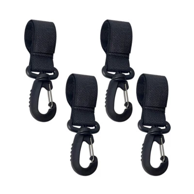 4x Buggy Strap Carabiner Clips Pram Bag Hooks Pushchair Buggies Stroller Walker