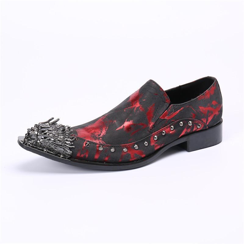 SAOLA Elegante abito pull on da uomo in pelle metallo britannico punta scarpe Oxford festa