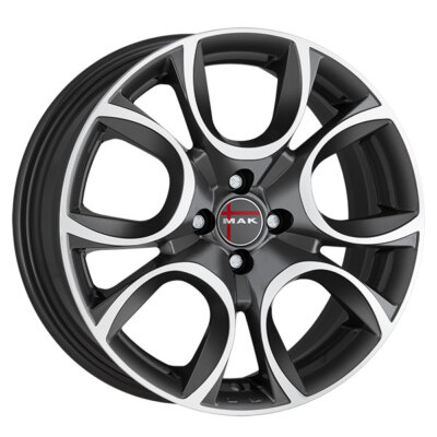 ALUFELGE MAK TORINO W FUR FIAT 500 5.5X14 4X098 GUN MET-MIRROR FACE 5XV