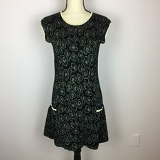 Marc by Marc Jacobs Mini Knit Dress Size XS Womans Black Floral Short Sleeve 