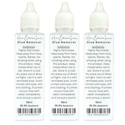 Hair Extensions Bond Remover Keratin Silicone Glue Pre-Bonded Quick 3 x 50ml UK