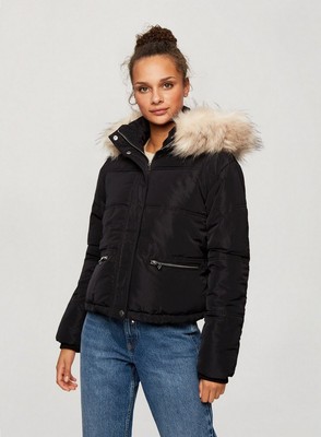 miss selfridge black puffer coat