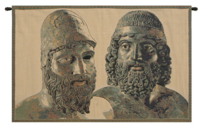 Bronzi di Riace Italian Wall Tapestry, Alberto Passini Artwork, Made in Italy
