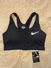 NIKE PRO COMBAT DRI-FIT FRONT ZIP SPORTS BRA WOMENS SIZE L