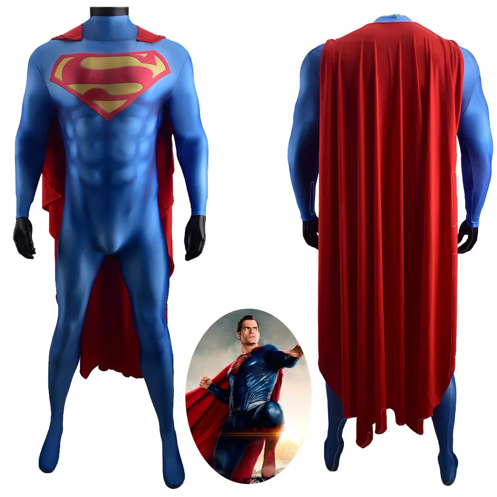 Superman Suit Man Of Steel Superman Cosplay Costume With Cape