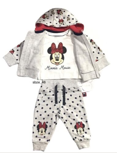 Redondo Seis loseta Disney Mickey Minnie Mouse 3 piezas Bebé Niñas Chándal Set 0-36 meses  Primark | eBay