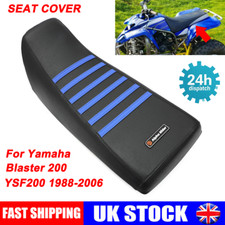 UK Non Slip Seat Cover ALL BLACK/BLUE RIBS For Yamaha Blaster 200 YSF200 1988-06