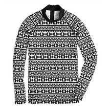 NWT JCREW Bavaria UPF 50 Long-Sleeve Rash Guard Geo Print Black/White Size M