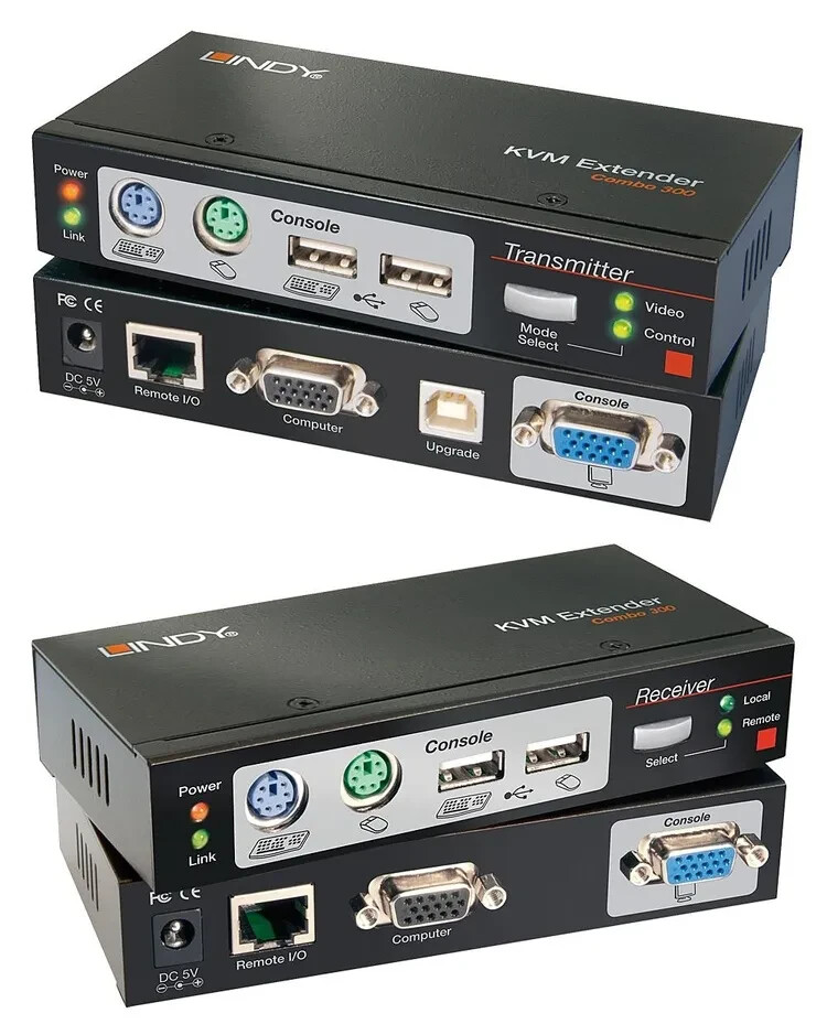 Lindy 39378 Extender KVM Combo Cat.5 VGA, USB & PS/2, 300m