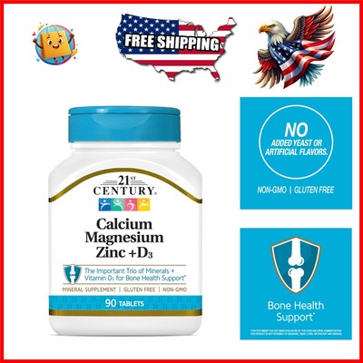 Cal Mag Zinc + D Tablets - 90 Count for Ultimate Bone Health Support