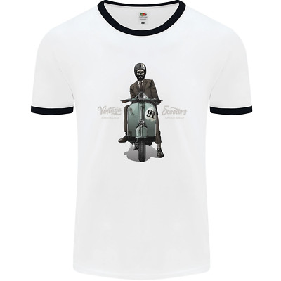 Vintage Scooters Nostalgia Speed Shop Herren Ringer T-Shirt