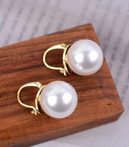 Pendiente de perlas 12 mm Tahití blanco concha del Mar del Sur oro 18k regalo para ella impecable Foto 4 de 4