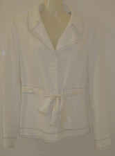 Women's John Rocha Designer At Debenhams Linen Jacket Off White 14 Uk