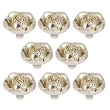 Antique Rose Flower Cabinet Knobs Vintage Shabby Chic Zinc Alloy Drawer Pull ...