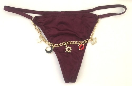 Victorias Secret Very Sexy Kir Wine V-String Thong Panty XS Bracelet Silky Body - Picture 7 of 14