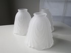 Set 3 Bathroom Frosted & Clear Glass Replacement Light Fixture Globes/Shades — photo 1