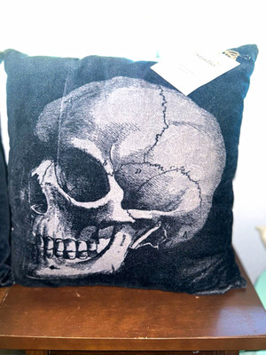 Bed Bath & Beyond Studio Halloween Skull 18x18 Cotton Pillow Zip (set of 2)