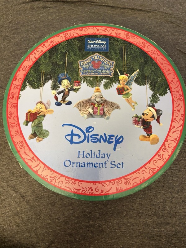 Disney Traditions Jim Shore Holiday Ornament Set- Dumbo/Tink/Mickey/Dopey/Jiminy