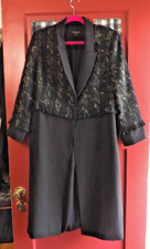 Alberto Makali New York Women's Elegant Black Gold Evening Dress Coat Size L