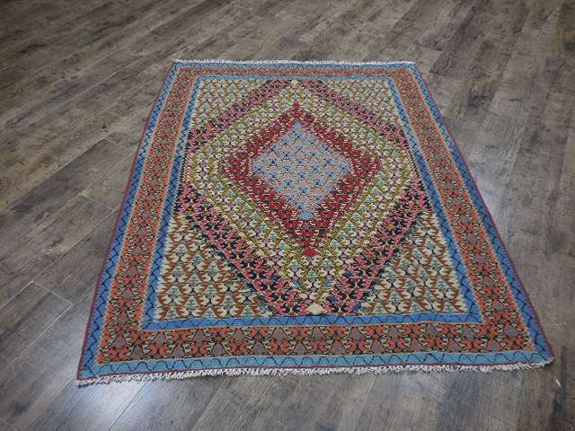 Authentic Vintage Turkish Rug,Geometric Anatolian Turkish Tribal Rug 4x5 Ft