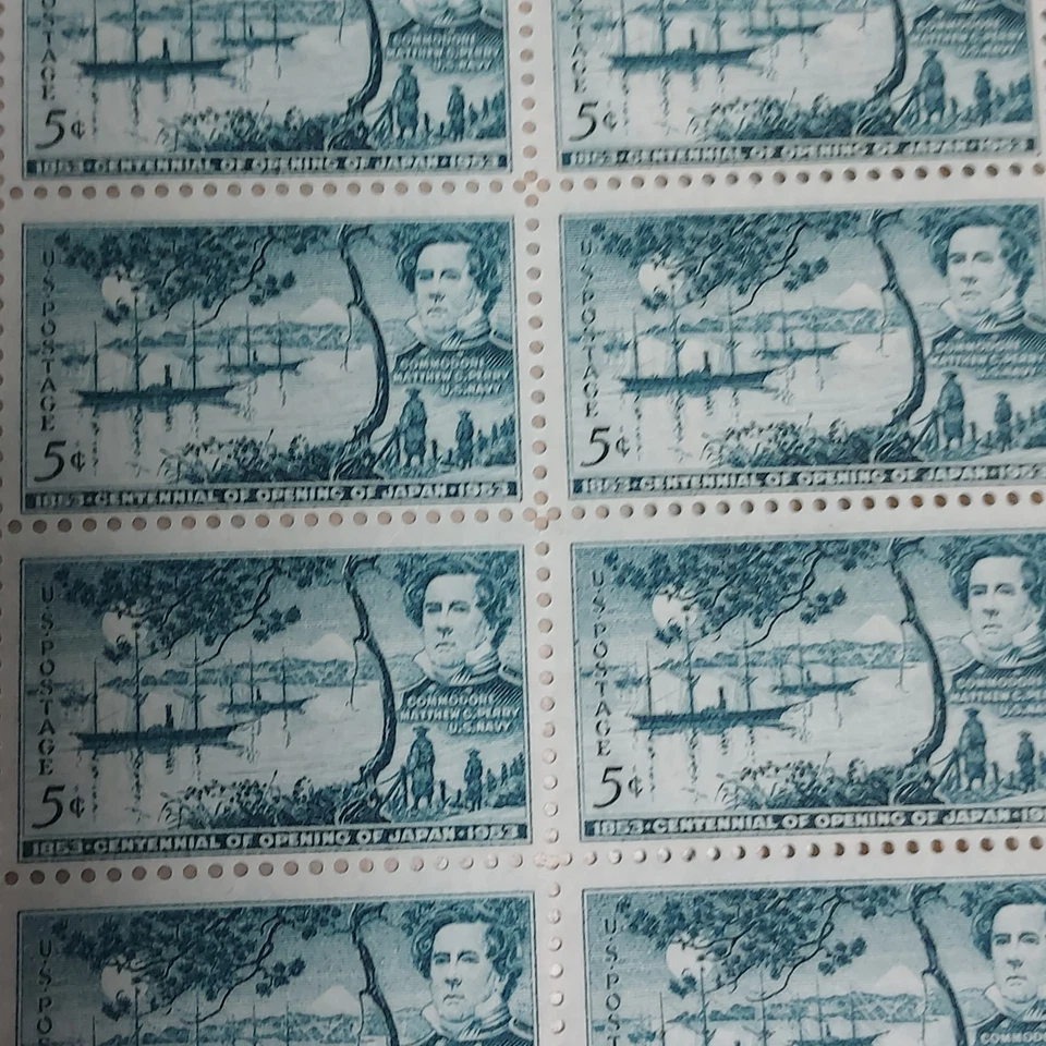 Stamps-50 Stamp Sheet of 5 cent stamps-Scott #1021-Japan Opening - Image 3 of 4