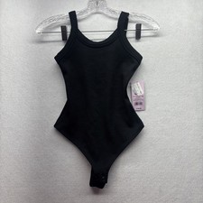 Women  s Wild Fable Sleeveless Ribbed Thong Bodysuit Black Size XXS NEW 