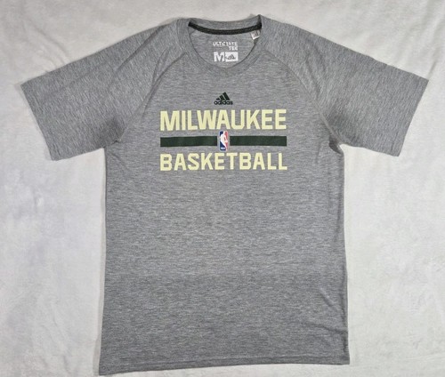 Camiseta Adidas NBA Milwaukee Bucks Gris Para Hombre Mediana - Imagen 1 de 7