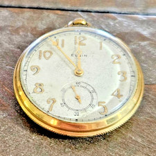 1921 Elgin Pocket Watch Grade 384 17 Jewel 12s Gold Filled Open Face