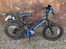 Apollo Star Fighter Kids Bike 16in Wheels Black/Blue Training Wheels