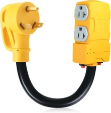 Kanayu 1.8 FT 30 to 20 Amp 110V RV Generator Distribution Adapter Compatible... 