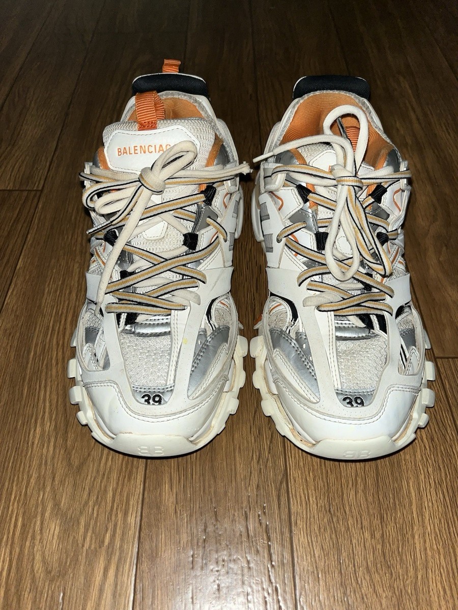 バレンシアガ トラック ホワイト&オレンジ balenciaga track39 Balenciaga Track Sneaker Mens Size 6 US 39 EU White Orange