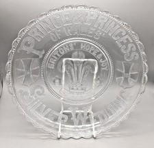 Antique Pressed Glass Dish - Prince & Princess of Wales Silver Wedding 1863-1888
