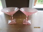 2 - Vintage 1930's Miss America Pink Depression Glass Compote Candy Dish